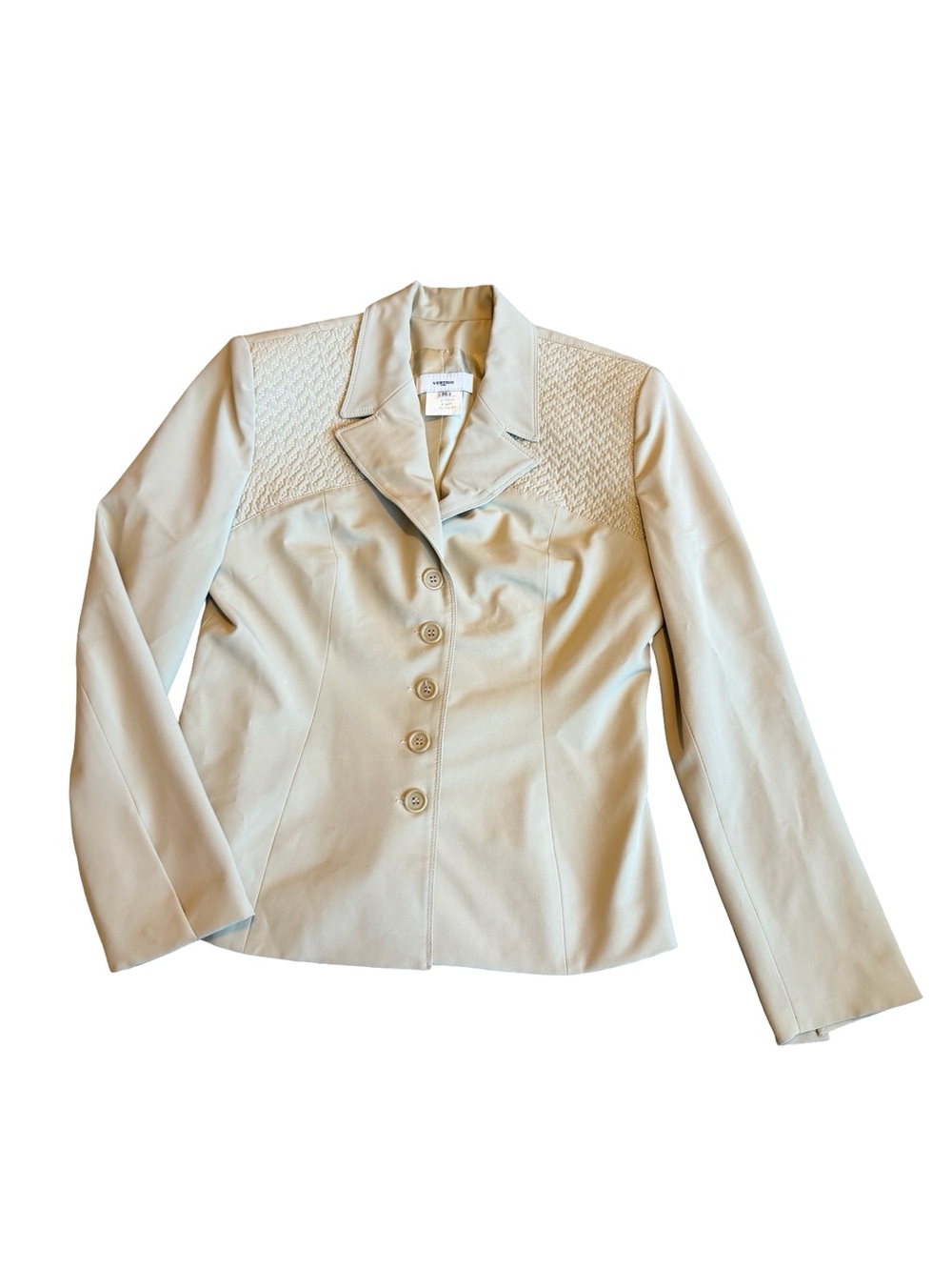 Vertigo Paris Beige Button-Down Blazer Jacket Office Professional Size Medium - Picture 1 of 14